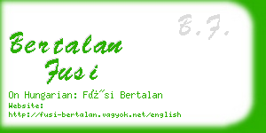 bertalan fusi business card